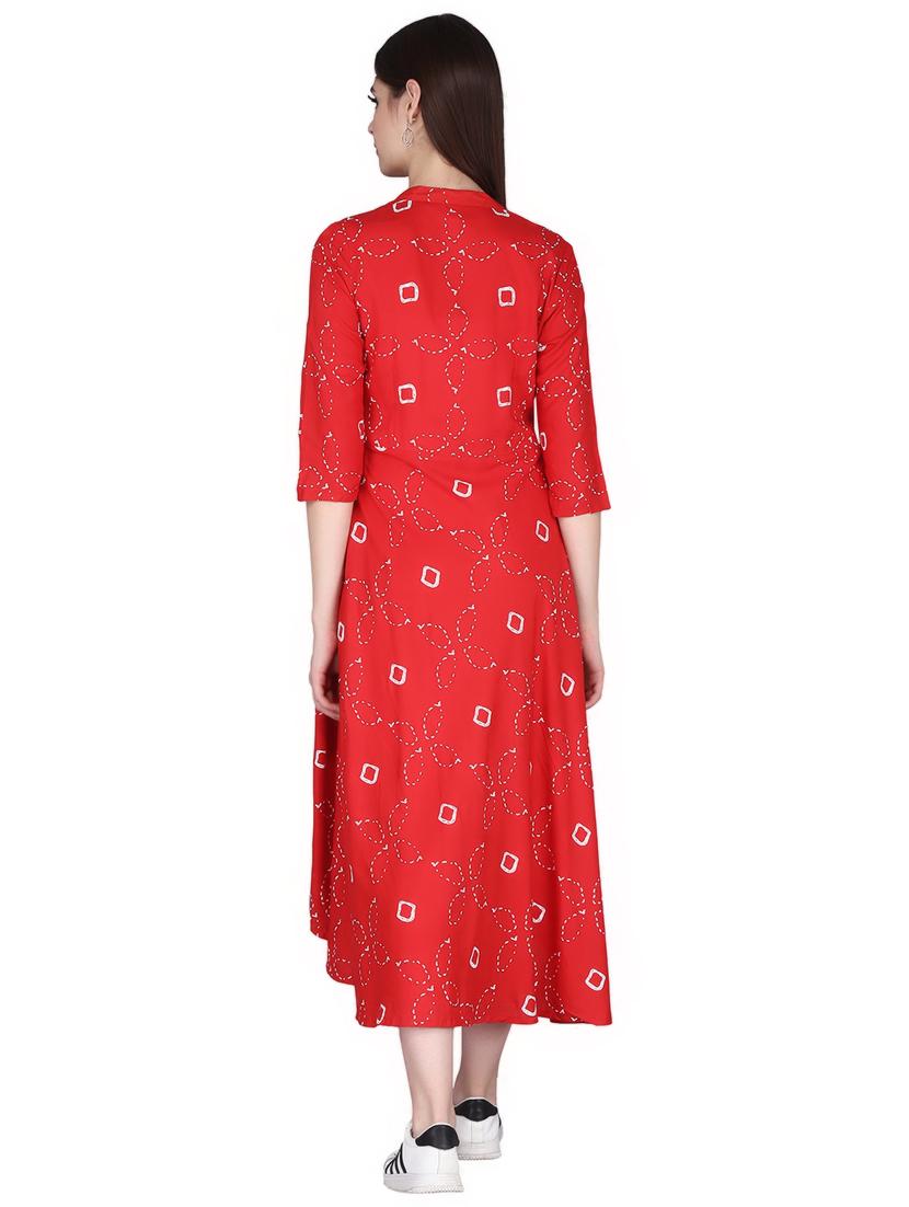printed asymmetric ethnic dress - 16860316 - Standard Image - 2