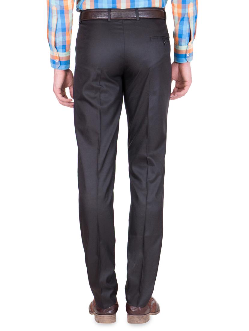 black solid flat front formal trouser - 16860357 - Standard Image - 2