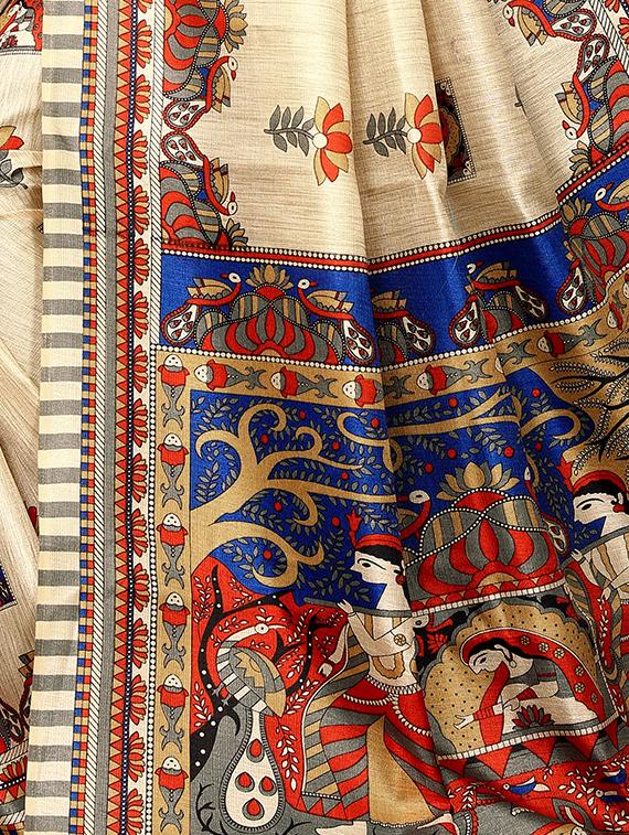 floral printed saree with blouse - 16860488 - Standard Image - 2