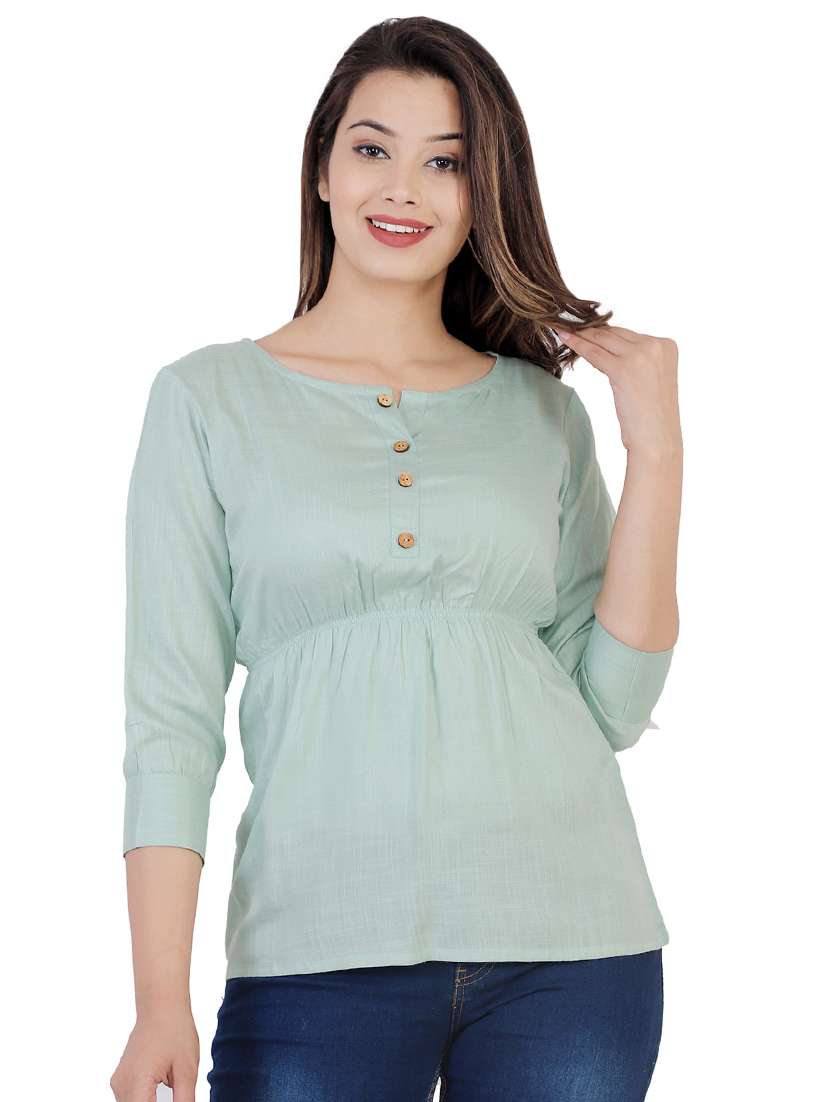 women's straight round neck top