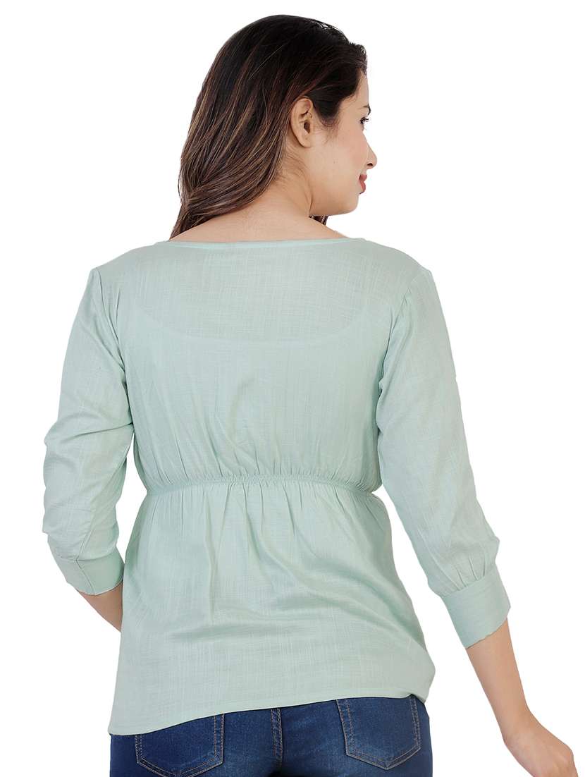 women's straight round neck top - 16861982 -  Standard Image - 2