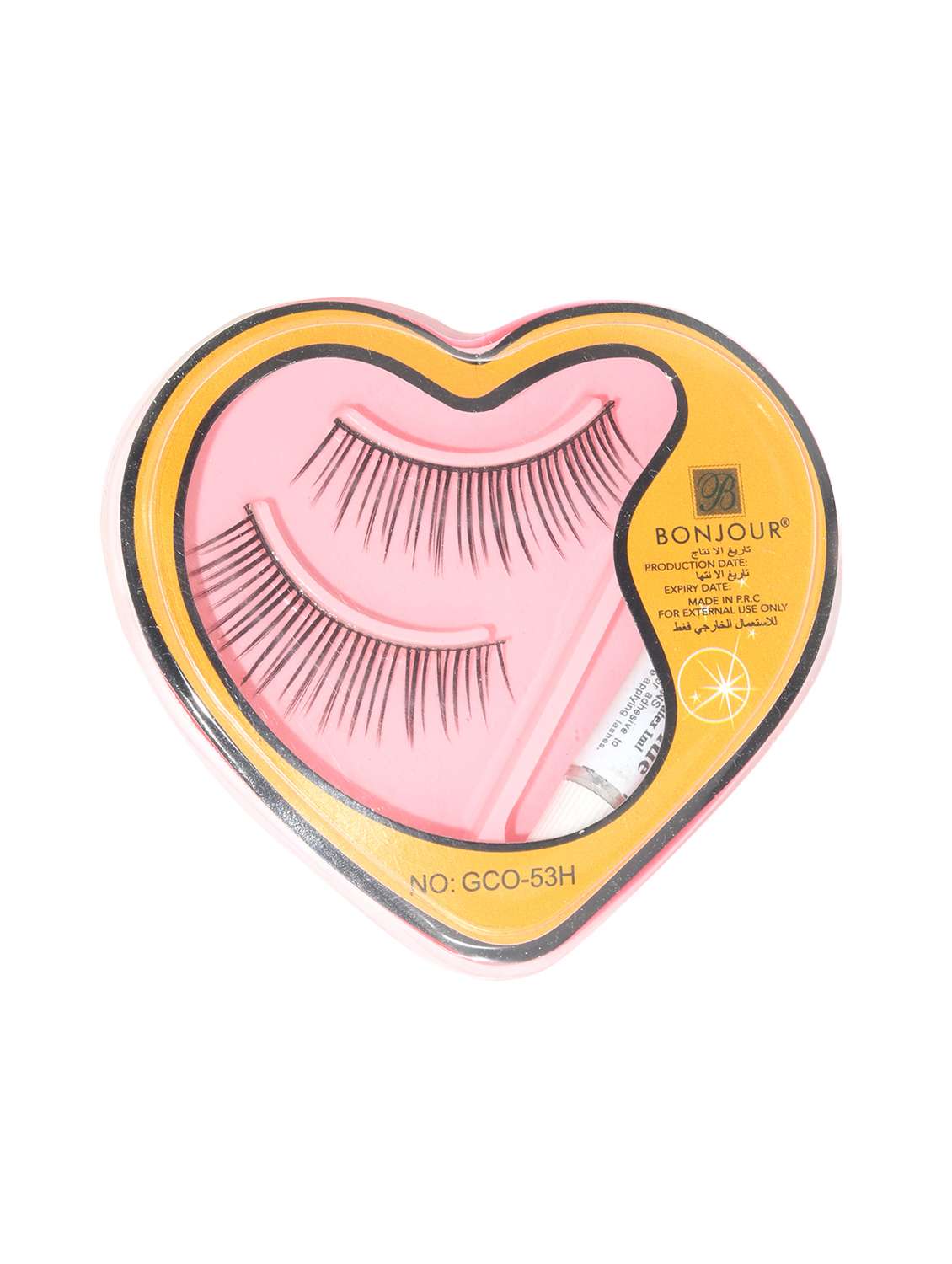 Bonjour Natural Hair 3d Eyelashes With Glue (1 Pair Of Eyelashes + 1 Glue)