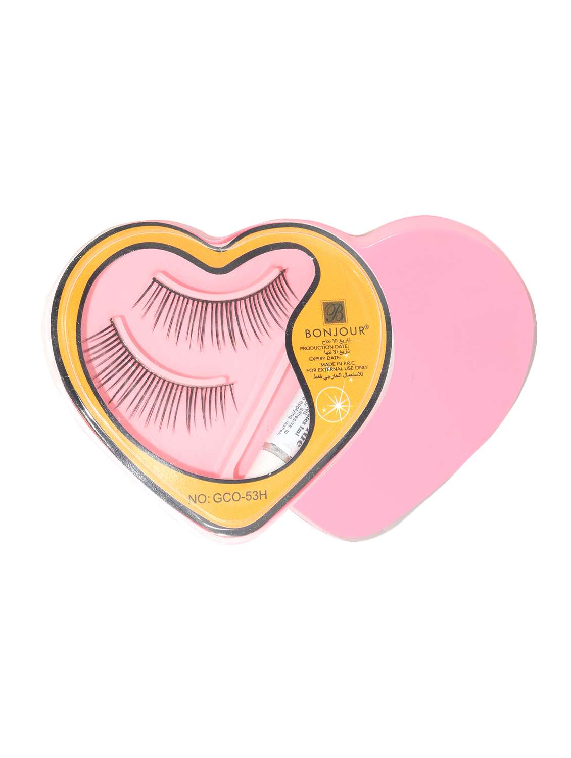 Bonjour Natural Hair 3d Eyelashes With Glue (1 Pair Of Eyelashes + 1 Glue)