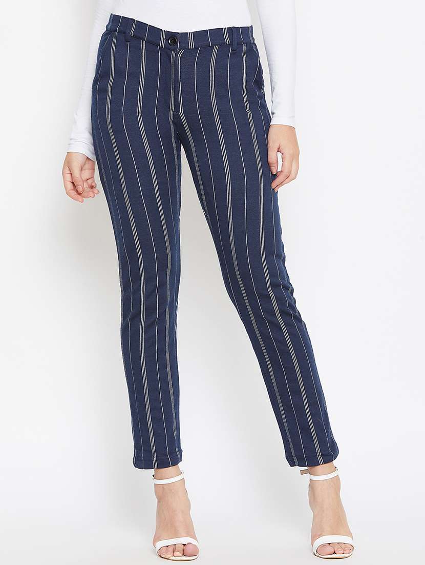 high rise striped trouser 