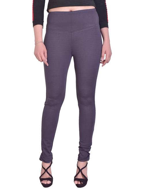 grey solid cotton jeggings - 16864367 - Standard Image - 0