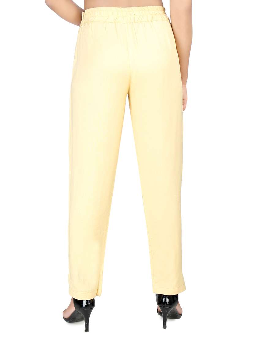 women solid high rise cigarette pants - 16864606 - Standard Image - 2
