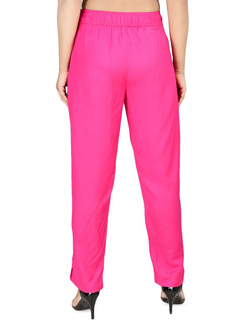 women solid high rise cigarette pants - 16864614 - Standard Image - 2