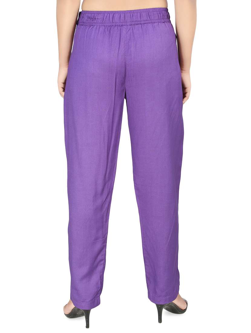 women solid high rise cigarette pants - 16864615 - Standard Image - 2