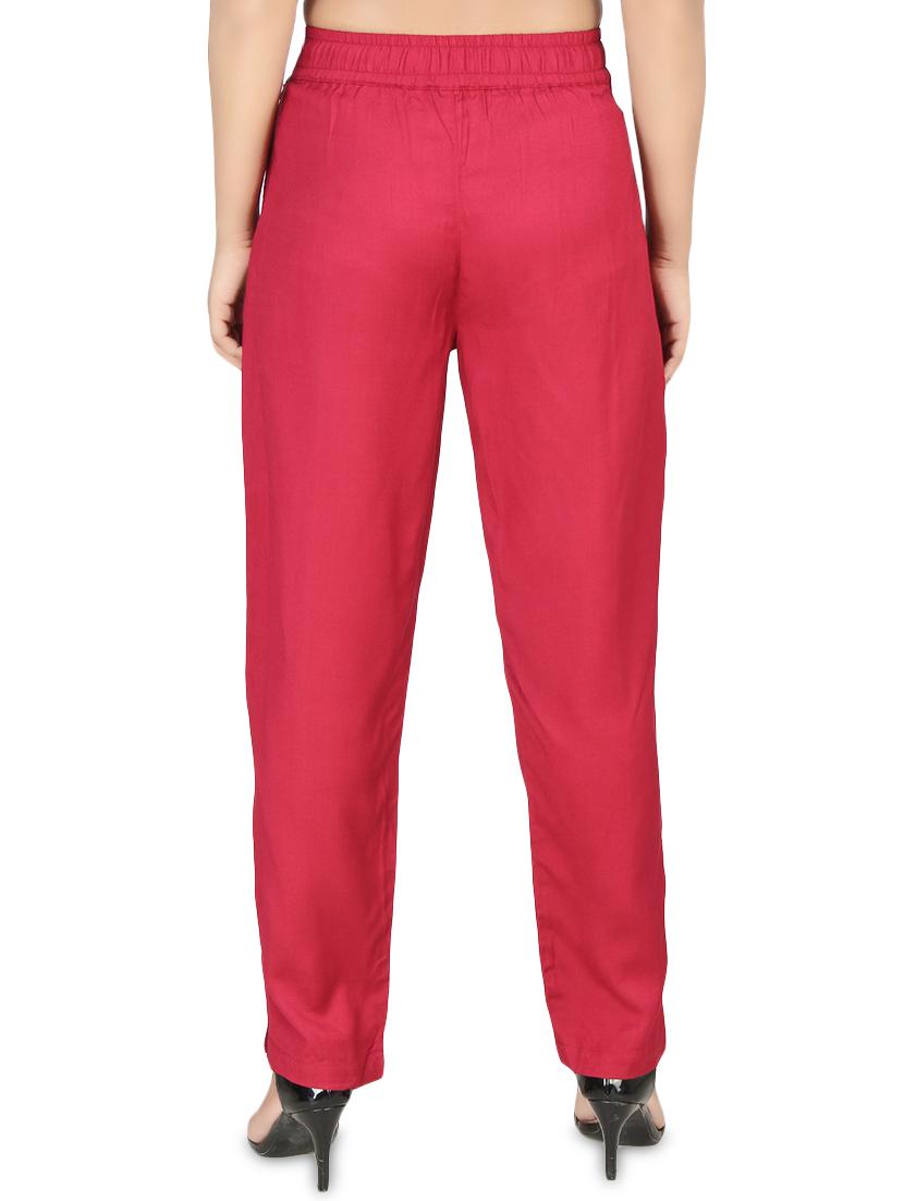 women solid high rise cigarette pants - 16864620 - Standard Image - 2