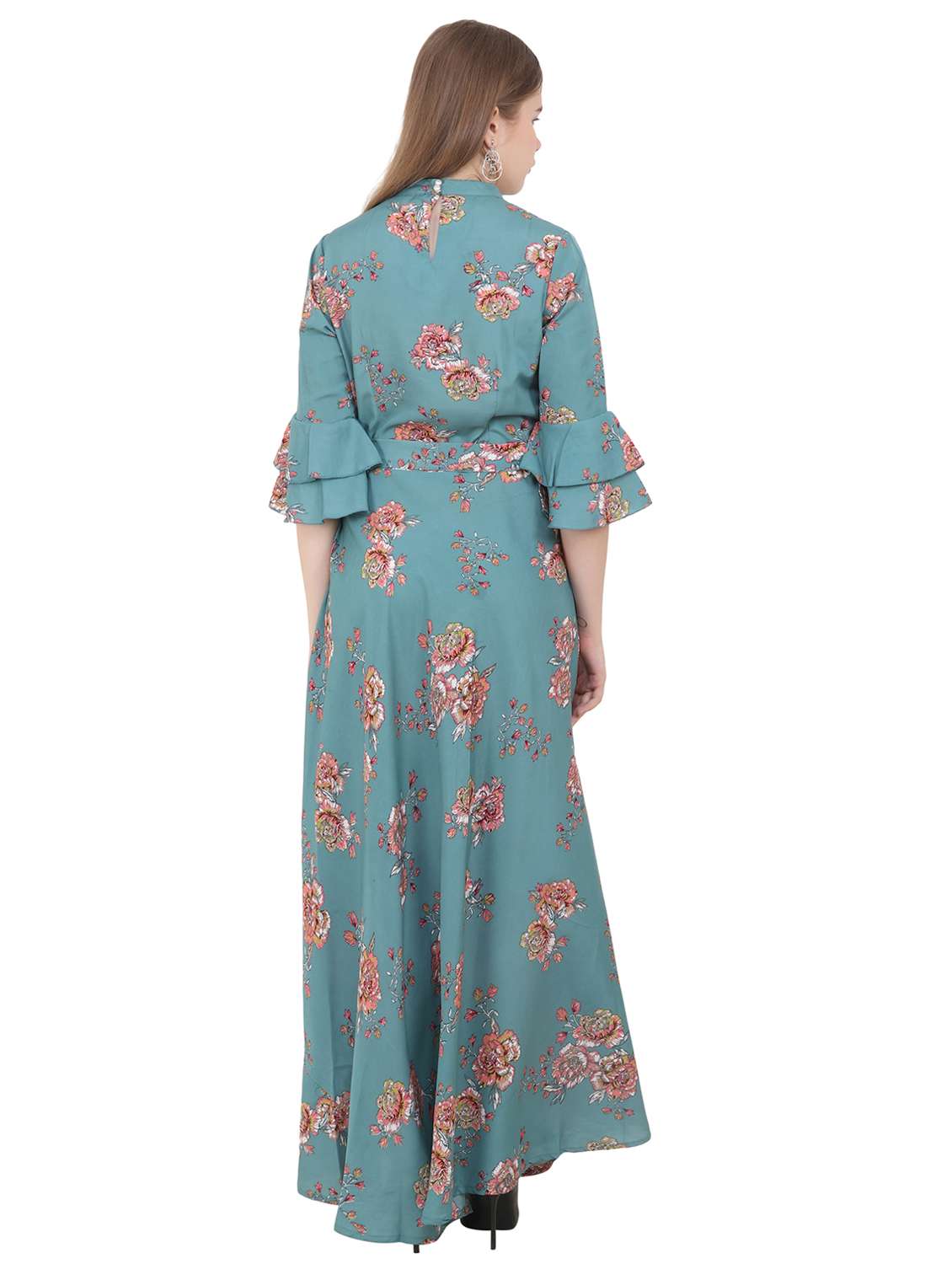 tie front floral maxi dress - 16864925 -  Standard Image - 2