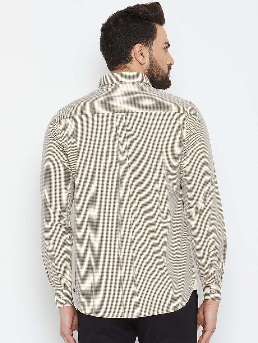 yellow checkered casual shirt - 16865307 - Standard Image - 2