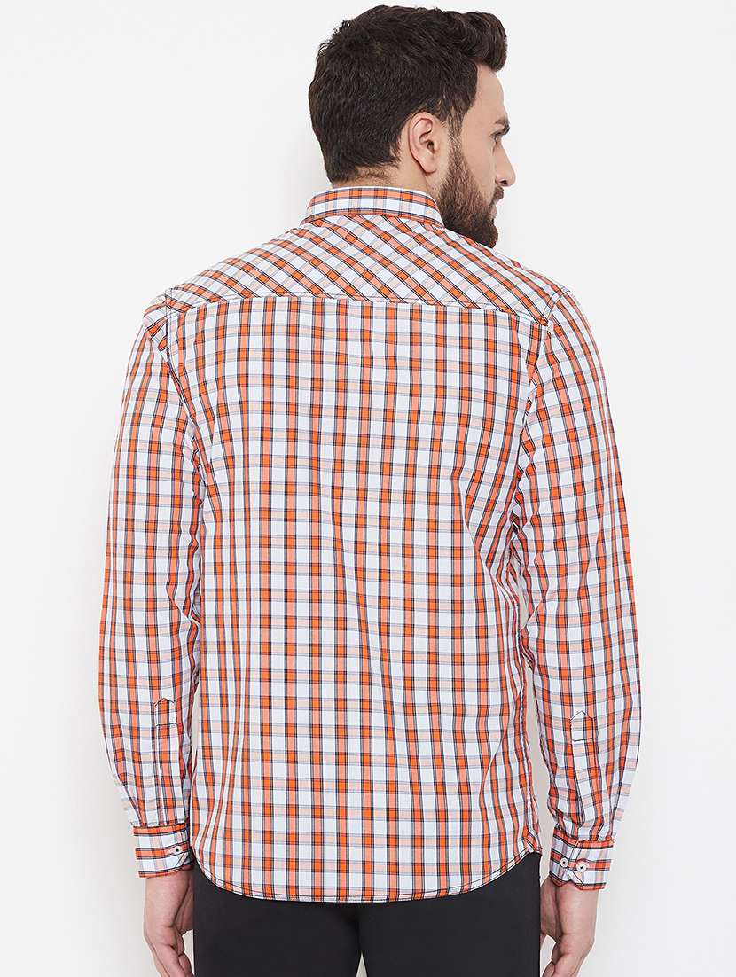 orange checkered casual shirt - 16865309 -  Standard Image - 2