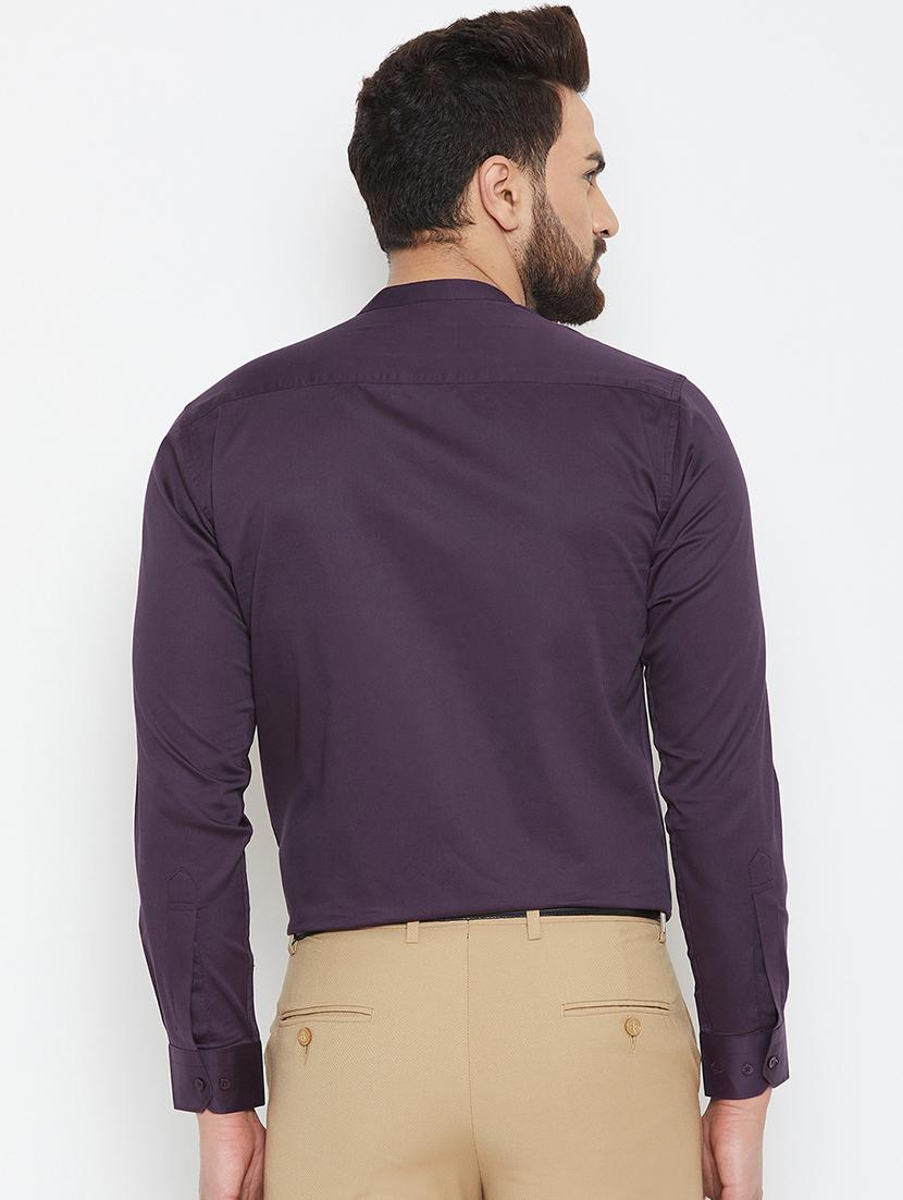 purple solid formal shirt - 16865317 - Standard Image - 2