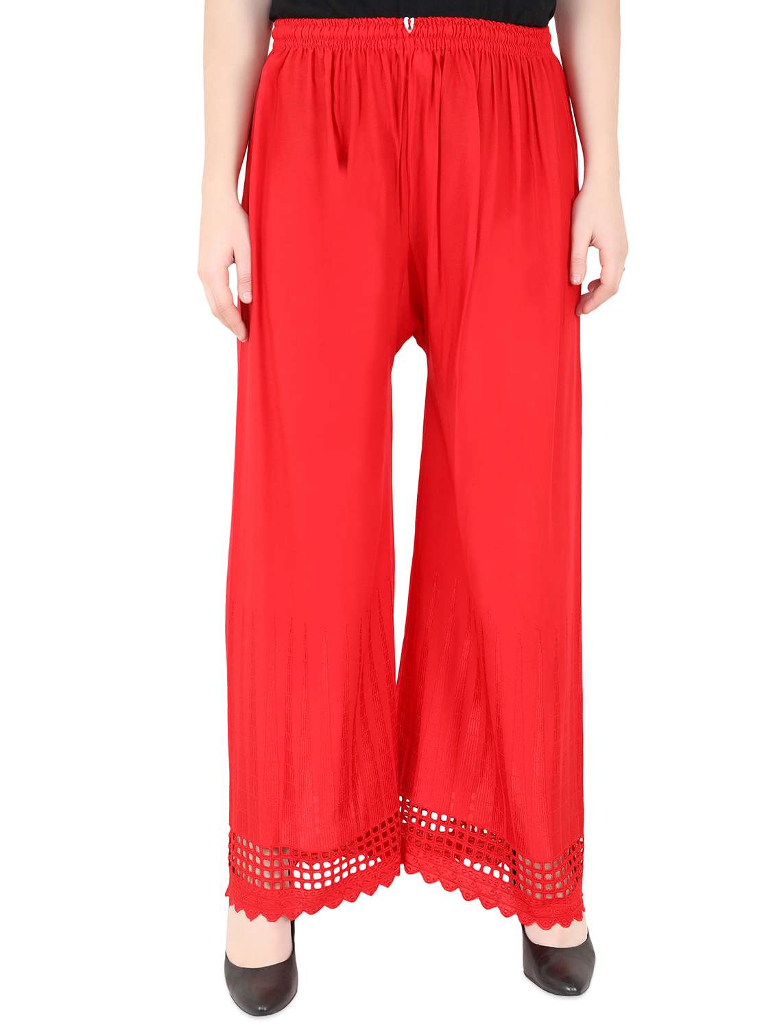 solid flared palazzo