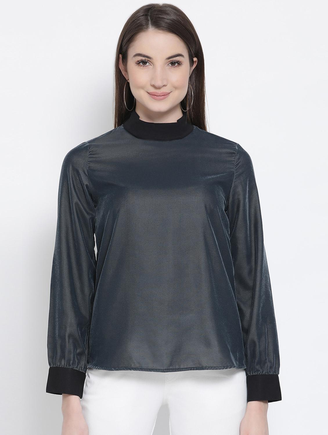 mock neck solid top - 16868313 -  Zoom Image - 0