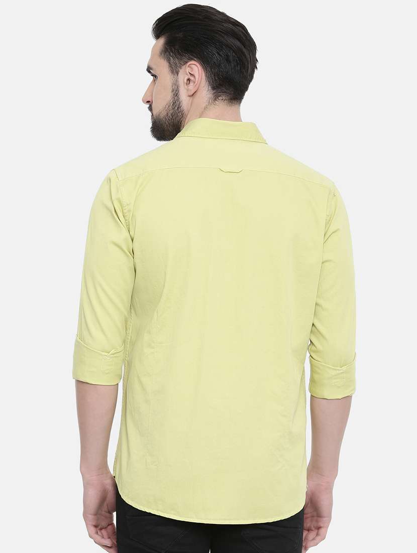 yellow solid casual shirt - 16868790 - Standard Image - 2