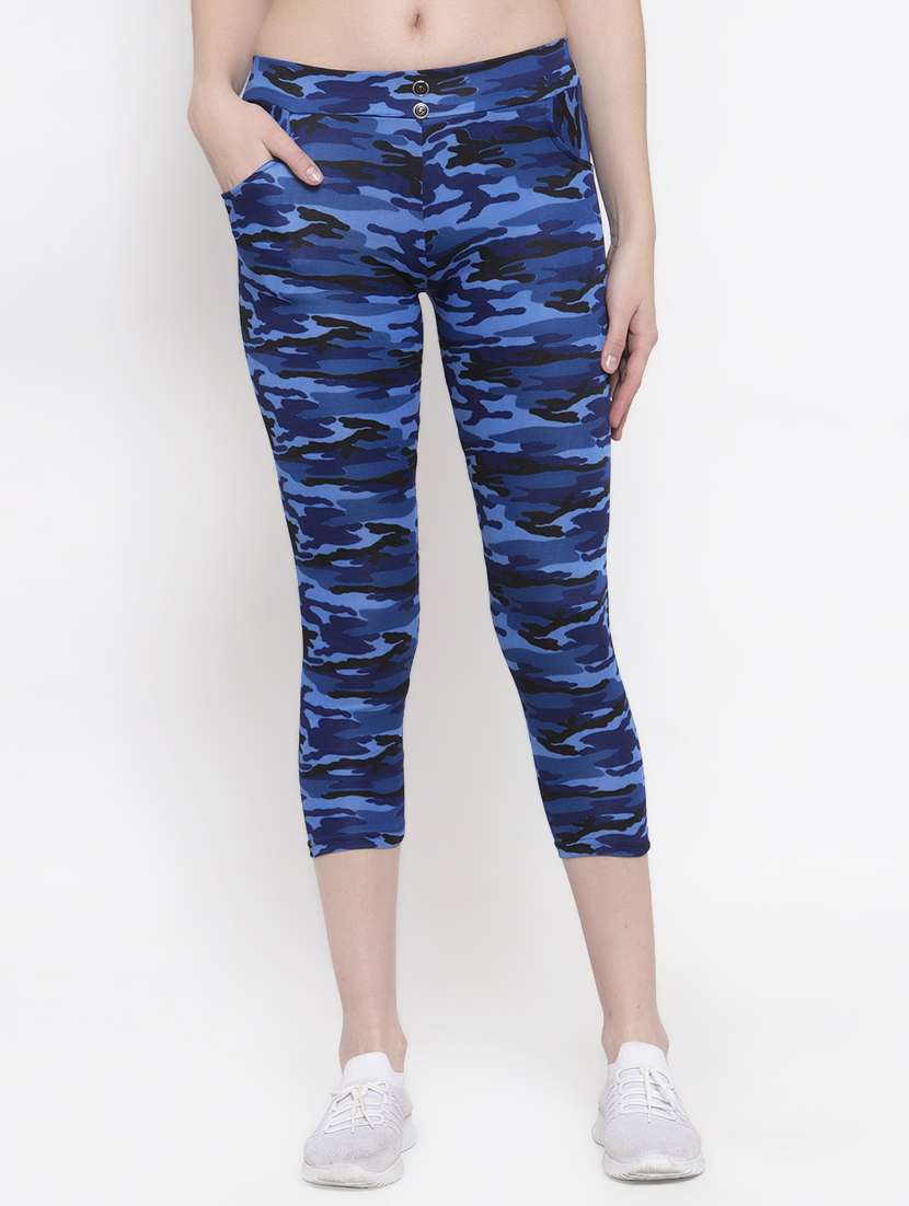 high rise camouflage capri