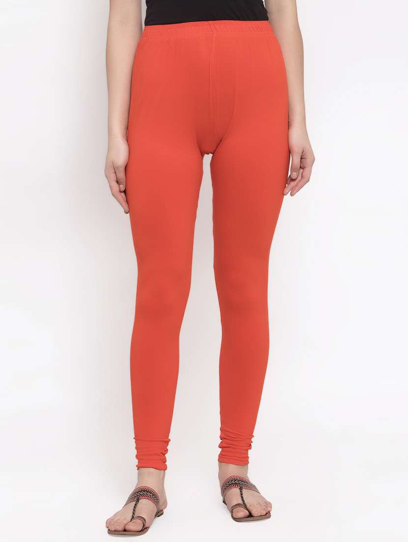 orange solid churidar