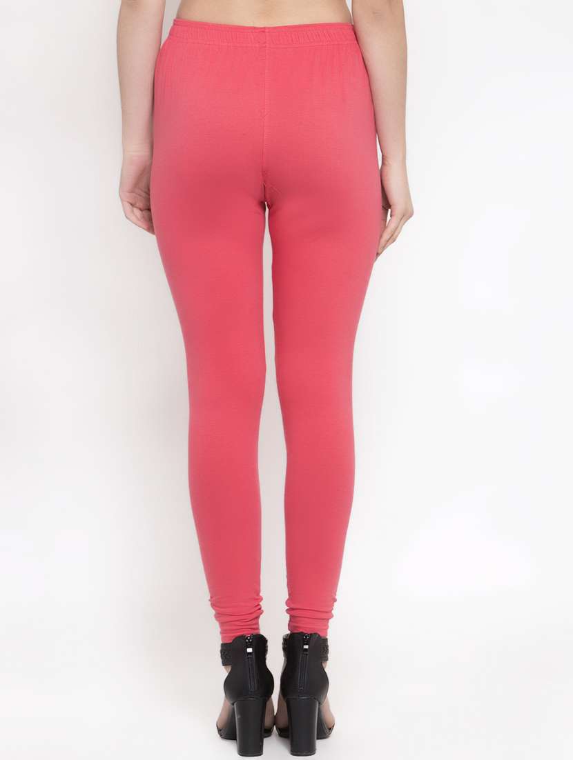 blush pink solid churidar leggings - 16869409 -  Standard Image - 2