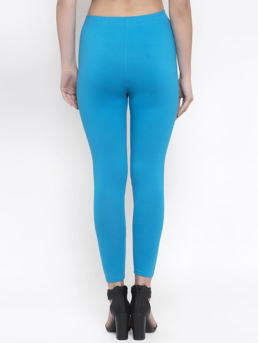 blue solid ankle length legging - 16869417 - Standard Image - 2
