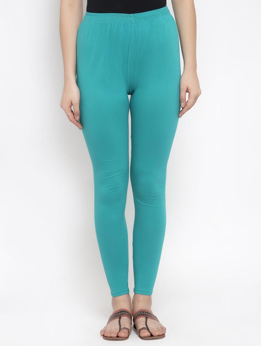 blue solid ankle length legging - 16869421 - Zoom Image - 0