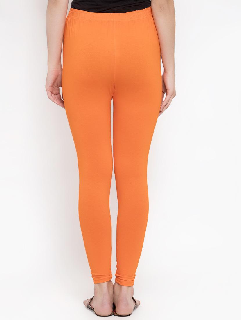 orange solid churidar - 16869423 - Standard Image - 2