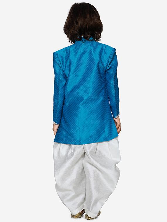 light blue silk kurta - 16871523 - Standard Image - 2