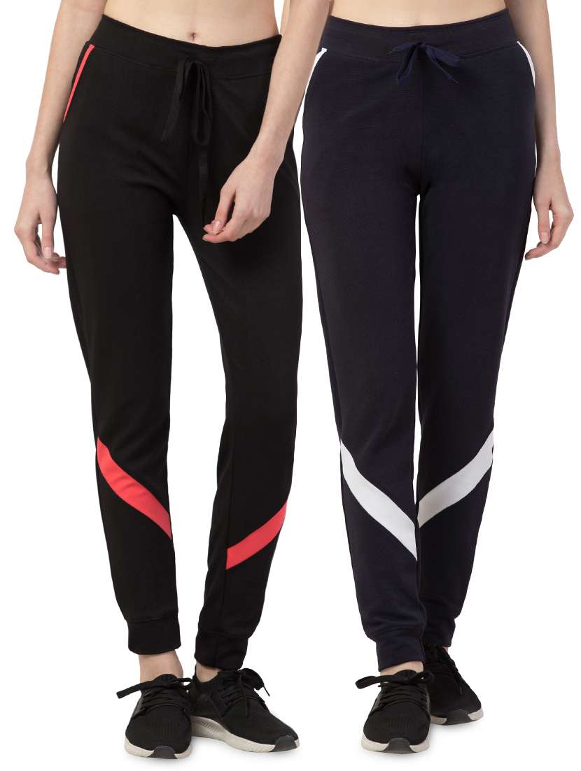 set of 2 high rise side taped track pant 