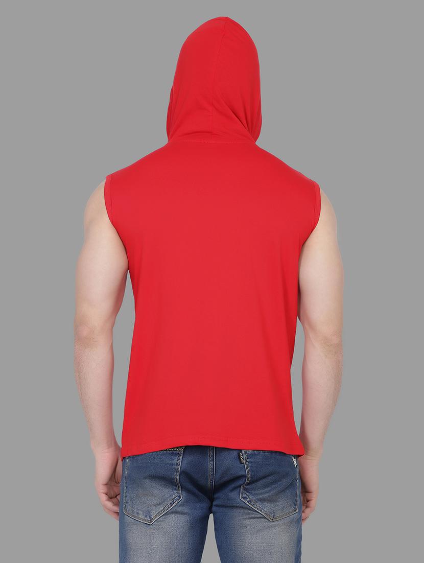 red solid hooded t-shirt - 16873142 - Standard Image - 2