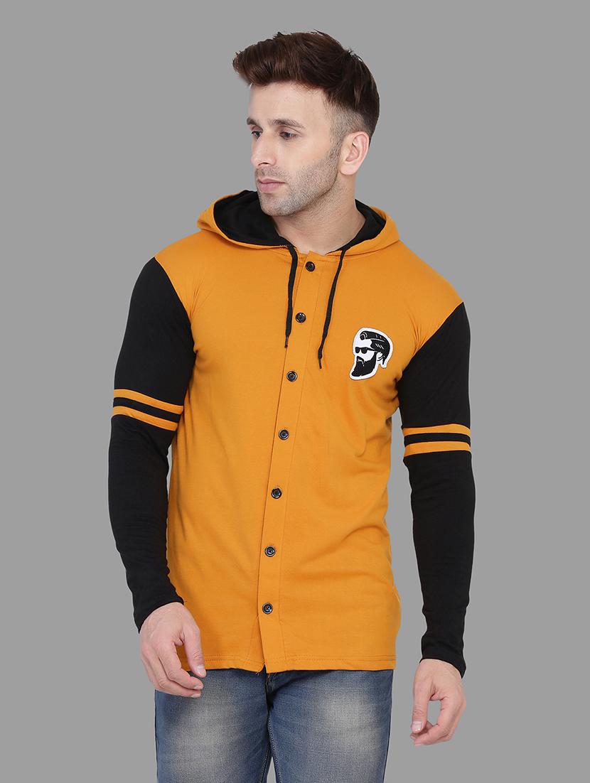 yellow color block taped t-shirt - 16873170 - Zoom Image - 0