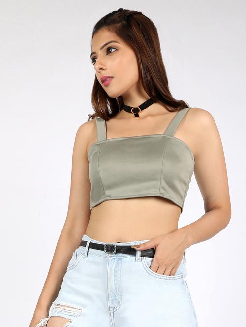 women's crop square neck top - 16874454 - Standard Image - 0