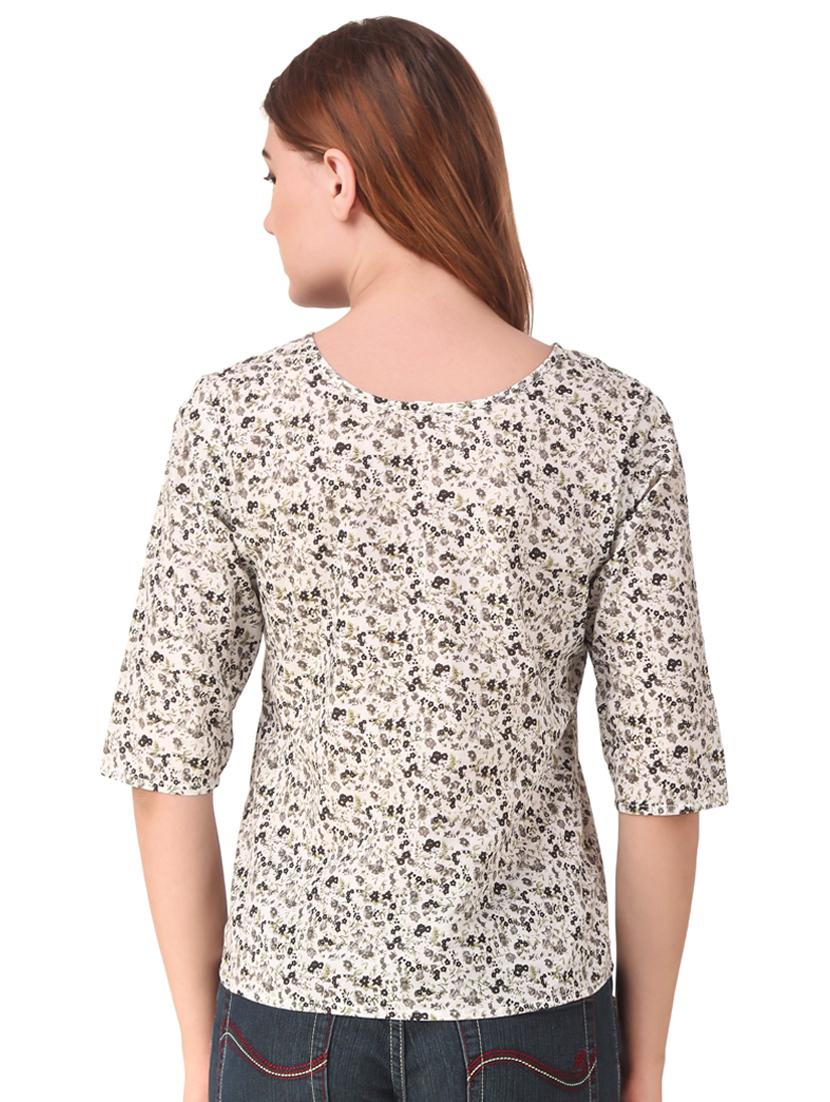 round neck floral top - 16876619 - Standard Image - 2