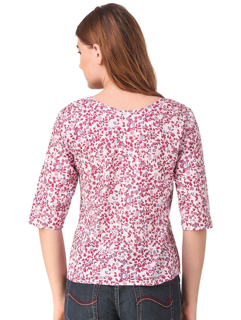 round neck floral top - 16876620 - Standard Image - 2