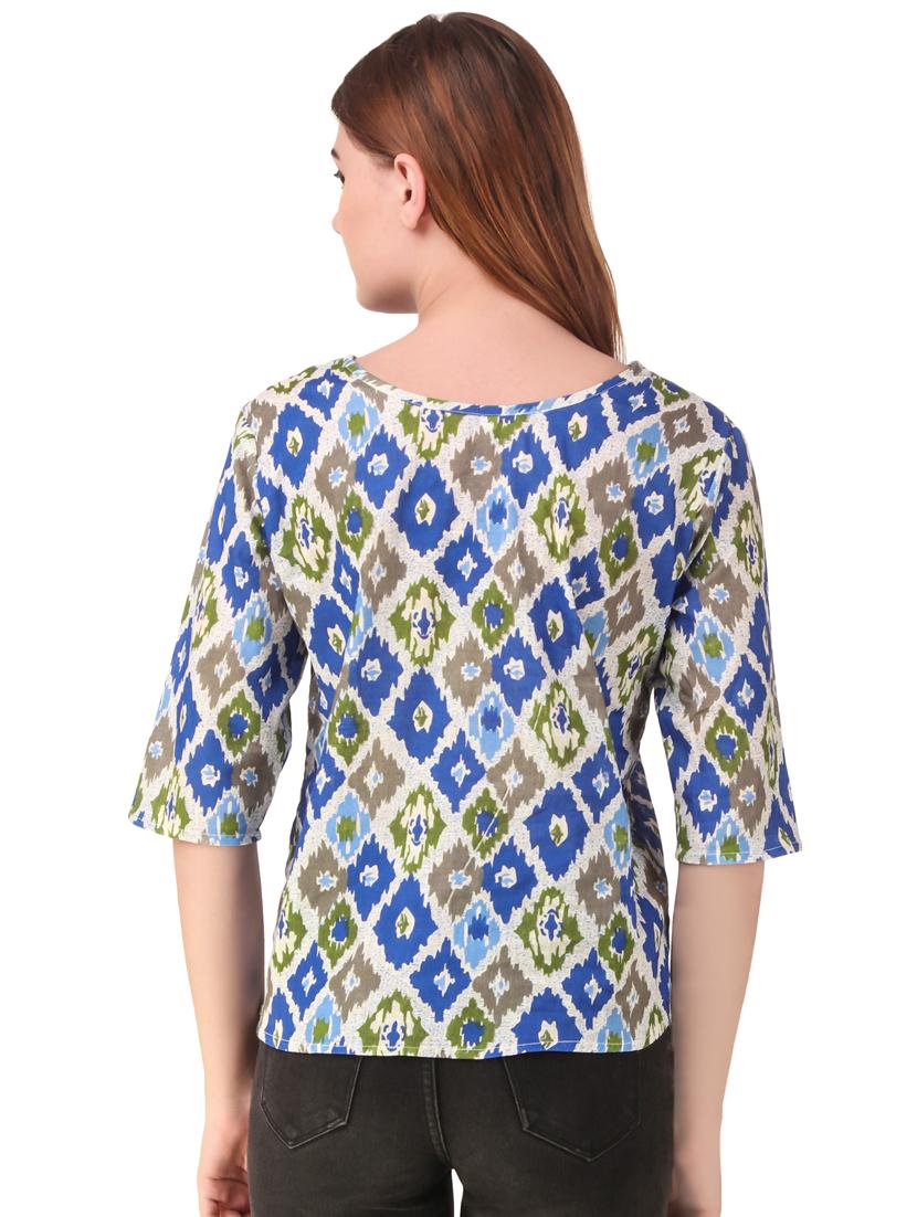 round neck abstract top - 16876621 - Standard Image - 2