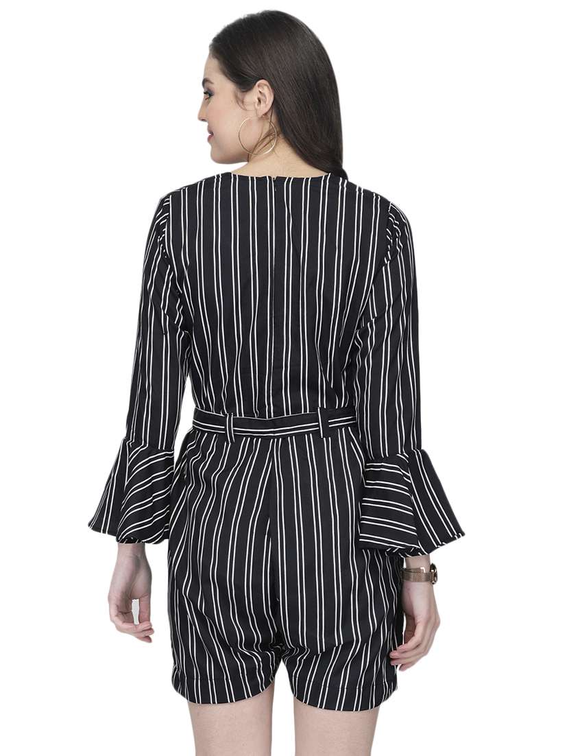 bell sleeved striped romper  - 16877716 -  Standard Image - 2