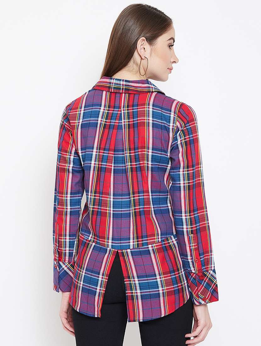 long sleeved checkered shirt - 16878447 - Standard Image - 2