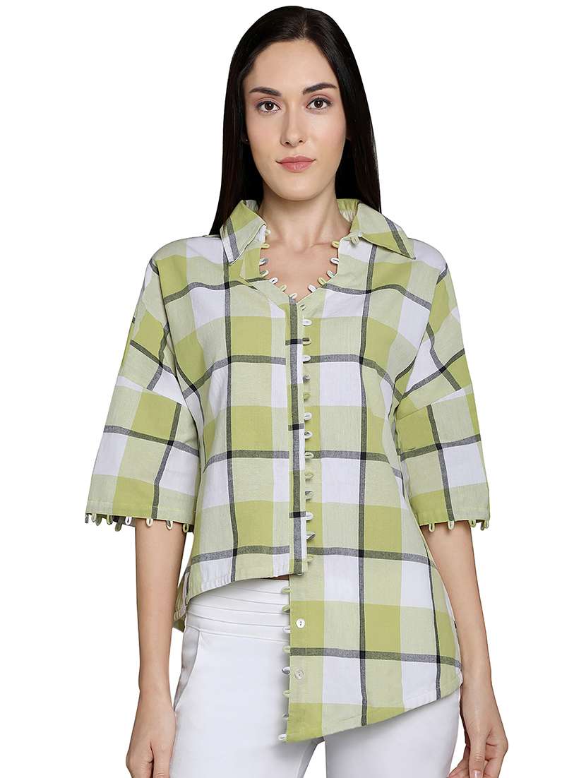 loop detail asymmetric shirt