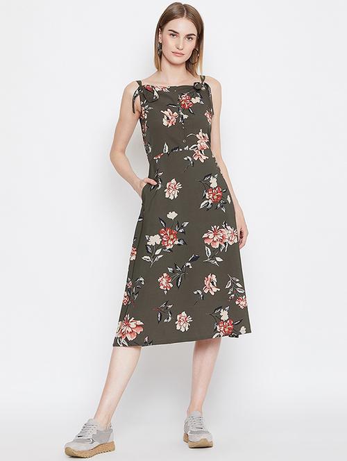 shoulder strap floral a-line dress - 16880213 - Standard Image - 0