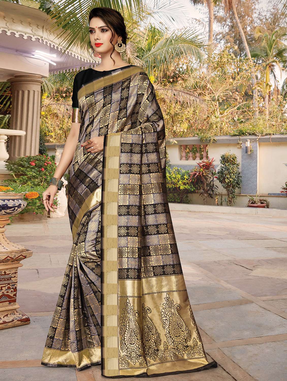self design bhagalpuri saree