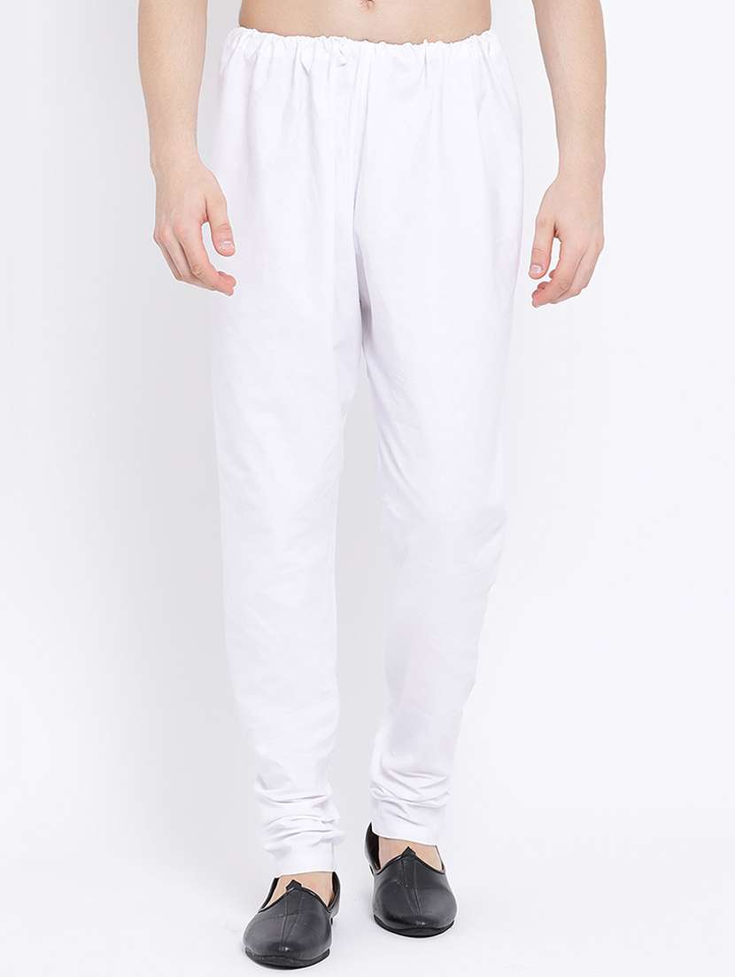 white solid churidar pyjama