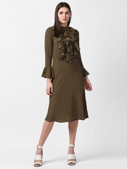 women's ruffled solid dress - 16882540 -  Standard Image - 0