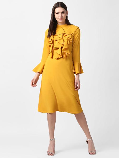 women's ruffle solid dress - 16882541 -  Standard Image - 0