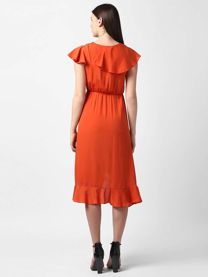 women's ruffle solid dress - 16882544 -  Standard Image - 2