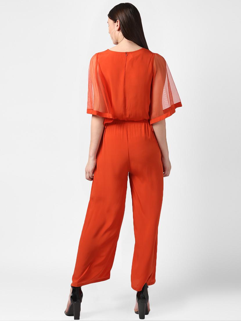 sheer bell sleeves full leg jumpsuit - 16882565 - Standard Image - 2
