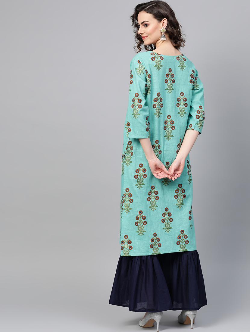 floral straight kurta - 16883363 - Standard Image - 2