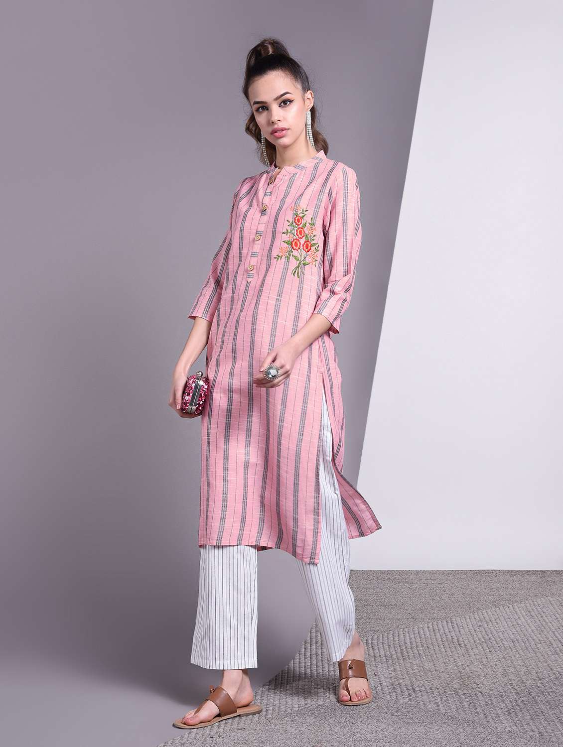 striped straight kurta 