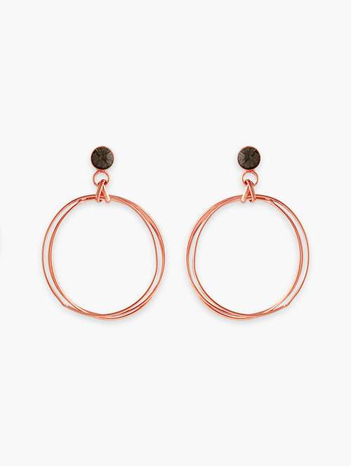 gold metal drop earring - 16884137 - Standard Image - 0