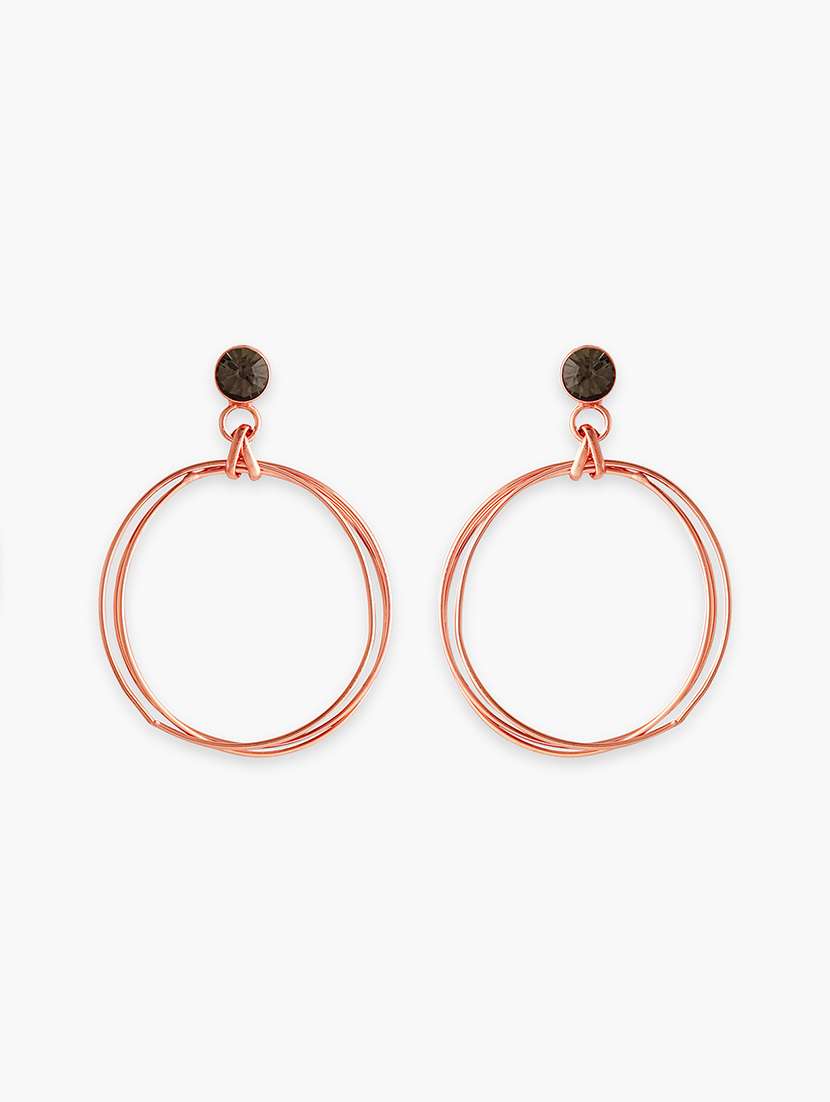 gold metal drop earring - 16884137 - Zoom Image - 0