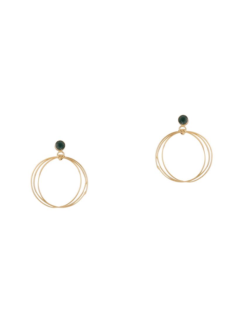 gold metal drop earring - 16884138 -  Zoom Image - 0