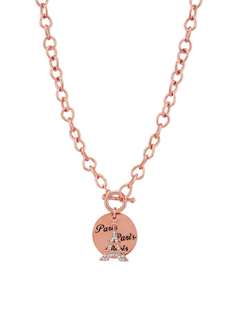 pink rose gold chain pendant